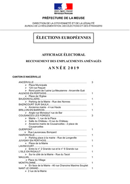 Liste Des Emplacements D'affichage