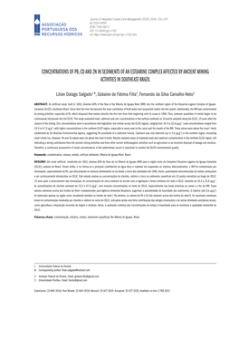 Concentrations of Pb, Cd and Zn in Sediments of an Estuarine Complex Affected by Ancient Mining Activities in Southeast Brazil