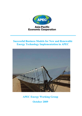 Successful Business Models for New and Renewable Energy Technology Implementation in APEC