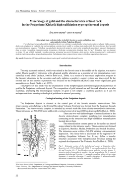 Seres Hartai, E., and Földessy, J.: Mineralogy of Gold and the Characteristics of Host Rock In