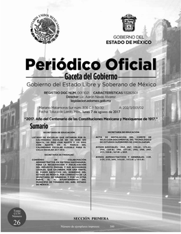 Periódico Oficial Del Gobierno Del Estado Libre Y Soberano De México