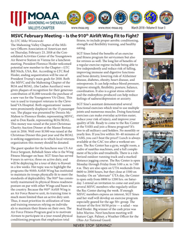 MSVC February Meeting – Is the 910Th Airlift Wing Fit to Fight?