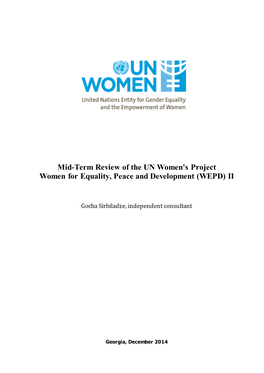 Mid-Term Review of the UN Women's Project Women for Equality, Peace and Development (WEPD) II