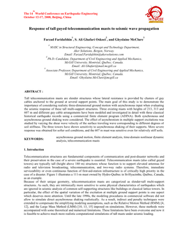 06-0089, Response of Tall Guyed Telecom, Faridafshin Et Al