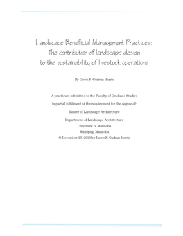 The Contribution of Landscape Design to the Sustainability of Livestock Operations