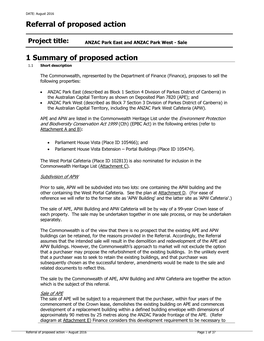 Referral of Proposed Action