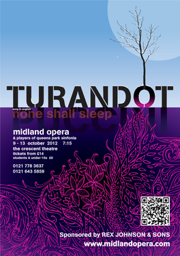 Turandot - a Challenge of Legendary Proportions! Introducing: a New Musical Director and a Producer for 2012