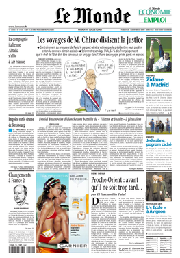 LE MONDE/PAGES<UNE>