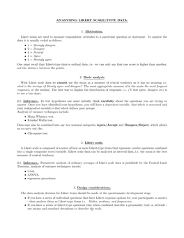 Analysing Likert Scale/Type Data