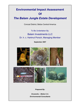 Environmental Impact Assessment of the Balam Jungle Estate Development