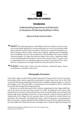 Introduction Understanding Experiences and Decisions in Situations of Enduring Hardship in Africa