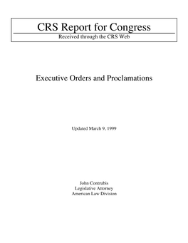 Executive Orders and Proclamations