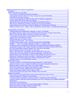 Shale Gas Issues from Various Jurisdictions