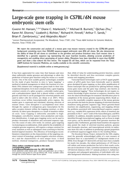 Large-Scale Gene Trapping in C57BL/6N Mouse Embryonic Stem Cells