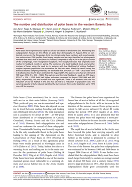 The Number and Distribution of Polar Bears in the Western Barents Sea