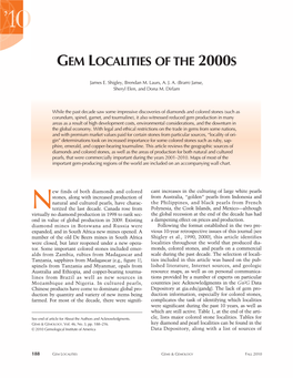 Gem Localities of the 2000S