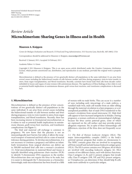 Microchimerism: Sharing Genes in Illness and in Health