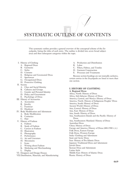 Systematic Outline of Contents