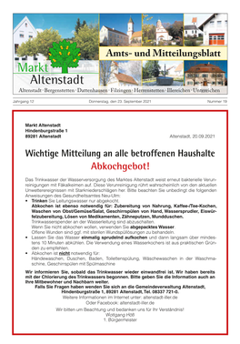 Und Mitteilungsblatt