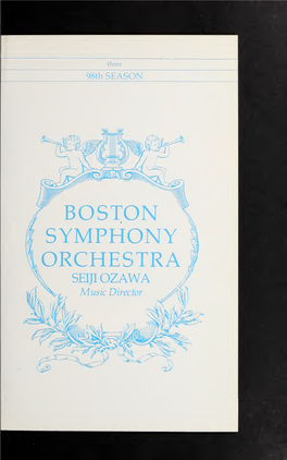 Boston Symphony Orchestra Concert Programs, Season 98, 1978-1979