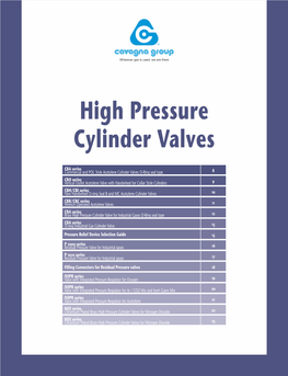 High Pressure Cylinder Valves