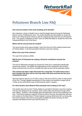 Felixstowe Branch Line FAQ