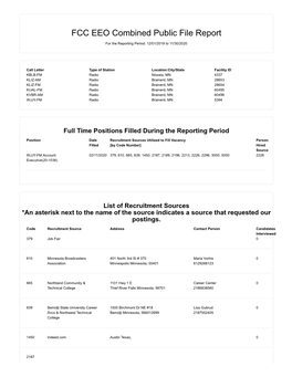 FCC EEO Combined Public File Report