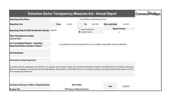 Extractive Sector Transparency Measures Act - Annual Report