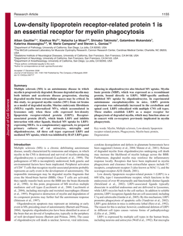 Low-Density Lipoprotein Receptor-Related Protein 1 Is an Essential Receptor for Myelin Phagocytosis