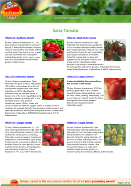 Reimer Seeds Catalog