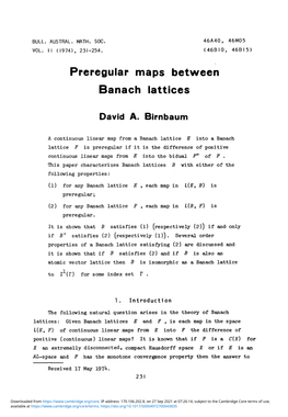 Preregular Maps Between Banach Lattices