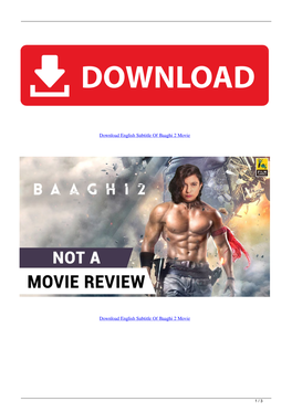 Download English Subtitle of Baaghi 2 Movie