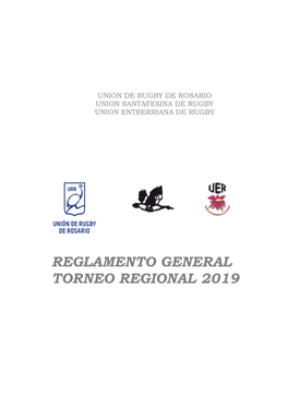 Reglamento General Torneo Regional 2019