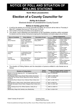 Notice of Poll and Situation of Polling Stations