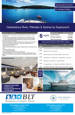 Hawkesbury River, Pittwater & Sydney by Superyacht