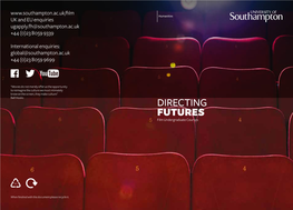 DIRECTING FUTURES Film Undergraduate Courses