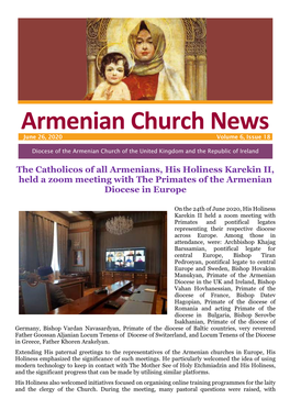 Armenian Church News June 26, 2020 Volume 6, Issue 18