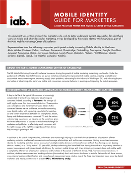 IAB Mobile Identity Guide for Marketers