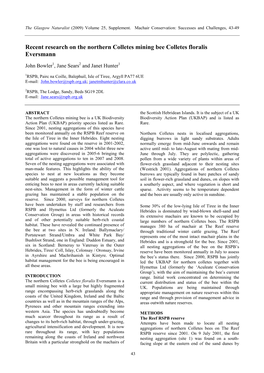 Recent Research on the Northern Colletes Mining Bee Colletes Floralis Eversmann