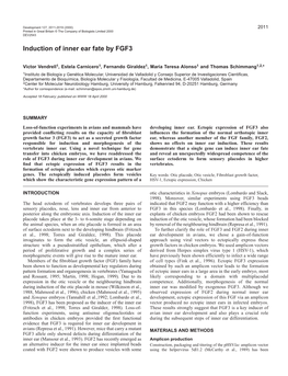 Control of Otic Development by FGF3 2013