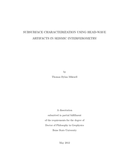 Subsurface Characterization Using Head-Wave Artifacts in Seismic Interferometry