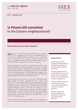 Is Poland Still Committed to the Eastern Neighbourhood?