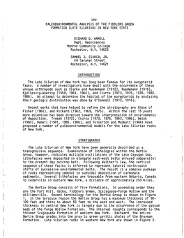 Paleoenvironmental Analysis of the Fiddlers Green Formation (Late Silurian) in New York State