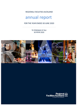 Regional Facilities Auckland (RFA) Annual Report 2020