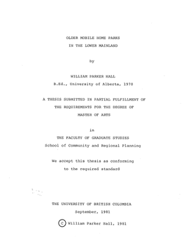 OLDER MOBILE HOME PARKS in the LOWER MAINLAND By