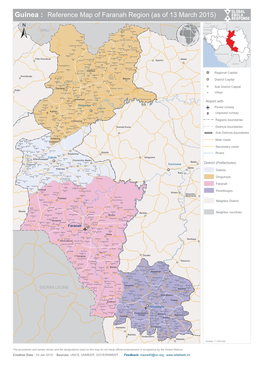 Guinea : Reference Map of Faranah Region (As of 13 March 2015)