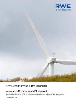 Hameldon Hill Wind Farm Extension Volume