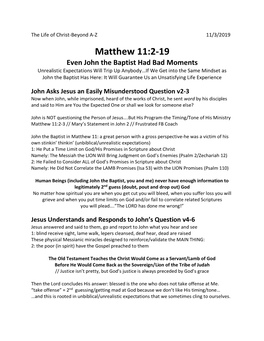 Matthew 11:2-19