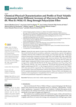 Chemical Physical Characterization and Profile of Fruit Volatile