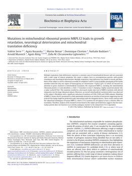 Biochimica Et Biophysica Acta 1832 (2013) 1304–1312